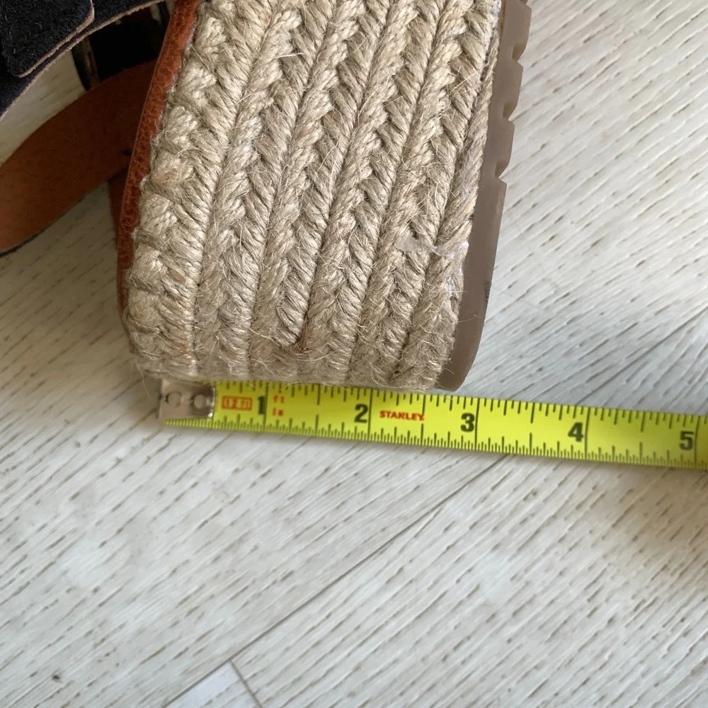 Musse & Cloud Black Suede Platform‎ Espadrille Sandals Women Size 36 EU 6 US